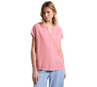 Kurzarmbluse STREET ONE, Damen, Gr. 40, blush peach, Web, Obermaterial: 100% Viskose, unifarben, casual, lässig geschnitten hüftbedeckend, Rundhals, Kurzarm, Blusen, Split Neck (83782902-40) blush pea