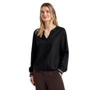 Langarmbluse STREET ONE, Damen, Gr. 40, schwarz, Stoff, 100% Viskose, unifarben, normal normal, Rundhals, angesetztes Bündchen, Blusen, aus softer Viskose (27058530-40) schwarz