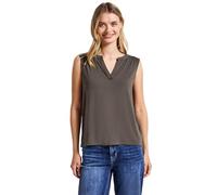 STREET ONE Damen 3227746 Split Neck Jersey-Top, Nomad Brown, 38