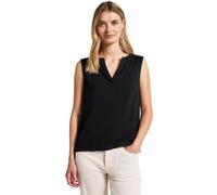Street One Damen Split-Neck Jersey-Top 95% Viskose/5% Elasthan Schwarz Gr. 36