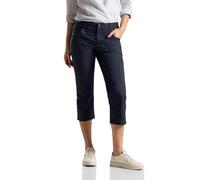 Caprihose STREET ONE Gr. 34, N-Gr, blau (deep blue) Damen Hosen Kurze mit Turn-Up Funktion (31708535-34)