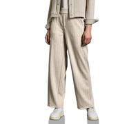 Stoffhose STREET ONE, Damen, Gr. 44, Länge 30, beige (sheer beige meliert), Stoff, 70% Polyester, 26% Viskose, 4% Elasthan, gestreift, Casual, gerade lang, Hosen, mit seitlichen Einschubtaschen (53733
