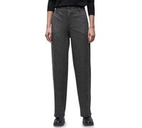 Street One Stoffhose Straight Leg High Waist Comfort Fit meliert Damen Schwarz Gr. 44 Länge 30