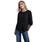 Street One - Strukturbluse mit Stickerei schwarz - Gr. - 34