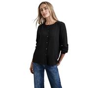Street One Damen Strukturbluse mit Stickerei Schwarz Größe 34
