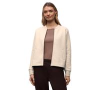 Cardigan STREET ONE, Damen, Gr. 46, cotton beige, Web, 70% Polyester, 30% Baumwolle, unifarben, normal normal, hoch geschlossener Ausschnitt, Bündchen, Strickjacken (68817044-46) cotton beige