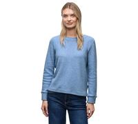 Langarmshirt STREET ONE, Damen, Gr. 40, blau (frosted blau meliert), Stoff, 50% Polyester, 47% Viskose, 3% Elasthan, unifarben, normal normal, Rundhals, elastischer Bund, Shirts Langarmshirt, soft und