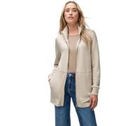 Sweatjacke STREET ONE, Damen, Gr. 36, soft fawn beige, Sweatware, Obermaterial: 81% Viskose, 15% Polyester, 4% Elasthan, unifarben, normal ca. Mitte Oberschenkel, Rundhals, Bündchen, Sweatjacken Sweat