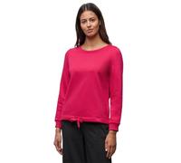 Sweatshirt STREET ONE, Damen, Gr. 38, pink (power berry), Sweatware, 60% Baumwolle, 40% Polyester, unifarben, gerade, Rundhals, Bündchen, Sweatshirts Sweatshirt, im soften Baumwoll-Mix (23564928-38) p