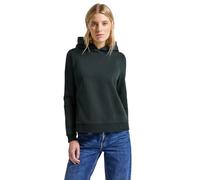 Sweatshirt STREET ONE, Damen, Gr. 40, evernight grün, Sweatware, 60% Baumwolle, 40% Polyester, unifarben, normal, ohne Ausschnitt, Bündchen, Sweatshirts, mit Kapuze (81876636-40) evernight grün