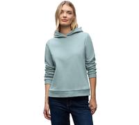 Hoodie STREET ONE, Damen, Gr. 34, arona blau, Sweatware, 60% Baumwolle, 40% Polyester, unifarben, normal, ohne Ausschnitt, Bündchen, Sweatshirts, im soften Baumwoll-Mix (24898905-34) arona blau