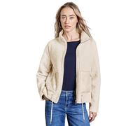 Outdoorjacke STREET ONE, Damen, Gr. 46, weiß (pearly weiß), Stoff, Obermaterial: 100% Polyester; Shearling-Details: 100% Polyester, unifarben, casual, normal normal, hoch geschlossener Ausschnitt, Lan
