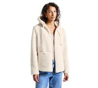 Fellimitatmantel STREET ONE, Damen, Gr. 44, beige (pastel sand), Stoff, Obermaterial: 100% Polyester; Futter: 100% Polyester, unifarben, casual, normal normal, ohne Ausschnitt, Langarm abgesteppt, Män