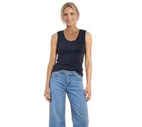 Top mit Rounded V-Neck und Knopfdetail