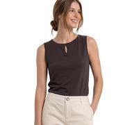 Trägertop STREET ONE, Damen, Gr. 38, espresso braun, Web, 50% Baumwolle, 50% Modal, unifarben, comfort fit normal, Rundhals, normaler Saum, Tops Trägertop, mit Cut-Out Detail (35366545-38) espresso br