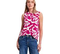 Rundhalsshirt STREET ONE, Damen, Gr. 46, magenta dream, Stoff, 95% Viskose, 5% Elasthan, gemustert, normal normal, Rundhals, abgesteppt, Shirts Rundhalsshirt, Rundhalsausschnitt (83045024-46) magenta