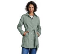 Trenchcoat STREET ONE, Damen, Gr. 42, grün (mint grün), Web, Obermaterial: 69% Baumwolle, 31% Polyester; Futter: 100% Polyester, unifarben, casual, gerade hüftbedeckend, V-Ausschnitt, Langarm Bündchen