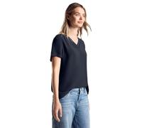 Kurzarmbluse STREET ONE Gr. 38, blau (deep blue) Damen Blusen (20563957-38) deep blue