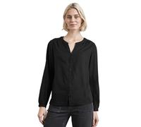 Langarmbluse STREET ONE, Damen, Gr. 38, schwarz, Stoff, 100% Viskose, unifarben, normal normal, V-Ausschnitt, Bündchen, Blusen, mit Spitzendetails (78107160-38) schwarz