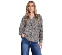 Tunika STREET ONE, Damen, Gr. 38, blau (tiefblau), Web, 100% Viskose, bedruckt, gerade, V-Ausschnitt, eng Bündchen, Tuniken, aus softer Viskose (31198938-38) tiefblau