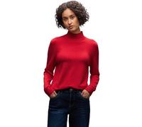 Rollkragenpullover STREET ONE, Damen, Gr. 34, racing rot, Stoff, 71% Viskose, 29% Nylon, unifarben, normal normal, hoch geschlossener Ausschnitt, elastischer Bund, Pullover Rollkragenpullover, Feinstr