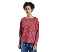 Jacquardpullover STREET ONE Gr. 40, rot (sugar coral), Damen, Strick, Obermaterial: 75% Polyester, 22% Viskose, 3% Elasthan, bedruckt, Pullover, mit Two-Tone Jacquard (68117549-40) sugar coral