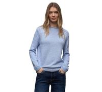 Strickpullover STREET ONE, Damen, Gr. 34, bonnet blau, Web, 100% Baumwolle, unifarben, comfort fit normal, U-Boot-Ausschnitt, Bündchen, Pullover Strickpullover, aus reiner Baumwolle (90029412-34) bonn