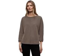 Strickpullover STREET ONE, Damen, Gr. 44, schwarzest braun, Strick, Obermaterial: 52% Polyester, 32% Baumwolle, 13% Viskose, 3% Elasthan, gemustert, lässig geschnitten hüftbedeckend, U-Boot-Ausschnitt