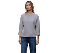 Strickpullover STREET ONE, Damen, Gr. 42, frosted blau, Strick, Obermaterial: 52% Polyester, 32% Baumwolle, 13% Viskose, 3% Elasthan, gemustert, lässig geschnitten hüftbedeckend, U-Boot-Ausschnitt, Bü