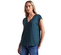 STREET ONE Damen 3412067 V-Neck Blusenshirt, Tide Blue, 38
