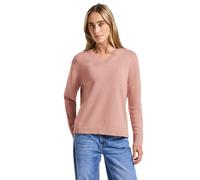 Strickpullover STREET ONE, Damen, Gr. 36, faded rose, Grobstrick, 60% Baumwolle, 40% Polyacryl, unifarben, normal normal, V-Ausschnitt, Bündchen, Pullover Strickpullover, im soften Baumwoll-Mix (35799