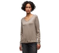 Street One Frauen V-Neck Pullover in Beige, Gr: 42