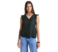 STREET ONE Damen A323507 V-Neck Top mit Häkeldetails, Pine Grove Green, 38