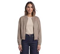 Cardigan STREET ONE, Damen, Gr. 44, sanded amber, Stoff, 90% Polyester, 10% Elasthan, unifarben, normal normal, Rundhals, elastischer Bund, Strickjacken, Velours-Optik (53163427-44) sanded amber