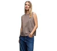 Trägertop STREET ONE, Damen, Gr. 34, silk braun, 90% Polyester, 10% Elasthan, unifarben, normal normal, Rundhals, abgesteppt, Tops, aus elastischem Materialmix (54393632-34) silk braun