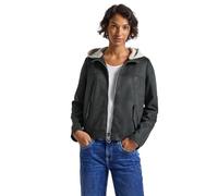 Blouson STREET ONE, Damen, Gr. 40, grün (evernight grün), Web, Obermaterial: 94% Polyester, 6% Elasthan. Futter: 100% Polyester, unifarben, normal hüftbedeckend, Rundhals, Jacken Blouson, Kurze Jacke