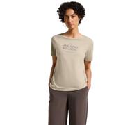 Street One Damen T-Shirt Washed-Look – 100% Baumwolle, meliert, Rundhals – Coastal Beige Gr. 36