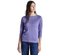 Strickpullover STREET ONE, Damen, Gr. 34, lila dusk meliert, Stoff, 60% Viskose, 40% Baumwolle, unifarben, casual, gerade normal, U-Boot-Ausschnitt, Langarm Bündchen, Pullover, mit U-Boot-Ausschnitt (