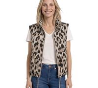 Kurzweste STREET ONE, Damen, Gr. 42, beige (vanilla sand), Feinstrick;Stoff, 65% Viskose, 35% Nylon, unifarben, normal normal, hoch geschlossener Ausschnitt, Westen, mit Stehkragen (43520350-42) vanil