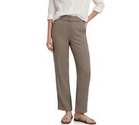 Stoffhose STREET ONE, Damen, Gr. 42, Länge 30, schwarz beige, Stoff, 75% Viskose, 22% Nylon, 3% Leinen, unifarben, comfort fit lang, Hosen Stoffhose, High Waist (91315005-42) schwarz beige