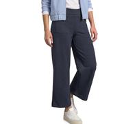 Stoffhose STREET ONE, Damen, Gr. 34, Länge 28, schwarzest blau meliert, Stoff, 73% Polyester, 24% Viskose, 3% Elasthan, unifarben, normal 7/8-Länge, Hosen Stoffhose, mit Wide Legs (13192849-34) schwar