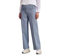 Stoffhose STREET ONE, Damen, Gr. 44, Länge 28, hushed blau, Stoff, 80% Polyester, 16% Viskose, 4% Elasthan, unifarben, comfort fit knöchelfrei, Hosen Stoffhose, Middle Waist (87901518-44) hushed blau