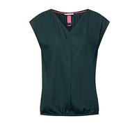 Street One Damenbluse Unifarben Kurzarm V-Ausschnitt