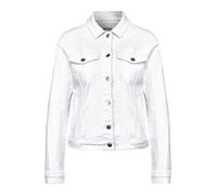Jeansjacke STREET ONE, Damen, Gr. 34, weiß washed, Jeans, 92% Baumwolle, 6% Polyester, 2% Lyocell, unifarben, casual, normal lang, V-Ausschnitt, Langarm abgesteppt, Jacken, aus softem Materialmix, Top