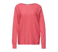Strickpullover STREET ONE, Damen, Gr. 36, striking coral, Stoff, 60% Viskose, 40% Baumwolle, unifarben, comfort fit normal, U-Boot-Ausschnitt, Bündchen, Pullover Strickpullover, mit Strick-Detail (655