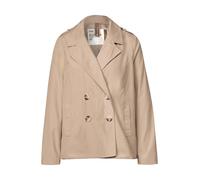 Trenchcoat STREET ONE, Damen, Gr. 42, beige (desert beige), Web, Obermaterial: 62% Polyester, 38% Baumwolle, unifarben, casual, gerade Po-bedeckend, Langarm, Mäntel, doppelreihig und mit Reverskragen