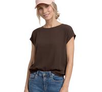 Blusenshirt STREET ONE, Damen, Gr. 34, espresso braun, Stoff, 100% Viskose, unifarben, normal normal, Rundhals, Bündchen, Shirts Blusenshirt, aus softer Viskose (49225729-34) espresso braun
