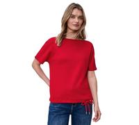 Kurzarmshirt STREET ONE, Damen, Gr. 36, salsa rot, Jersey, Obermaterial: 48% Polyester, 48% Viskose, 4% Elasthan, unifarben, regular fit normal, U-Boot-Ausschnitt, Shirts, mit elastischem Bund (612668