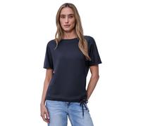 Kurzarmshirt STREET ONE, Damen, Gr. 36, shadowed navy, Jersey, Obermaterial: 48% Polyester, 48% Viskose, 4% Elasthan, unifarben, regular fit normal, U-Boot-Ausschnitt, Shirts, mit elastischem Bund (37