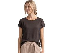 Street One Frauen Dropped Shoulder Shirt mit Rundhals in Braun, Gr: 46